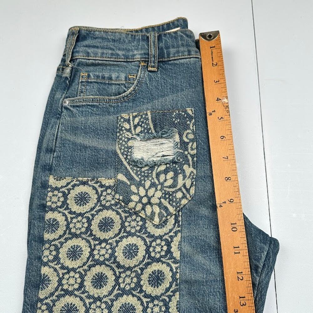Anthropologie Pilcro Jeans Womens 25 Blue Borrower Patchwork Distressed Stretch - Picture 12 of 14